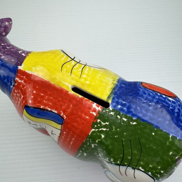 Ceramic Cow Coin Bank Milk Cream Statue Farmhouse Country Folk Art - Picture 7 of 15